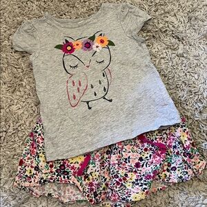 2015 Crazy 8 Floral Owl Outfit, Size 5T